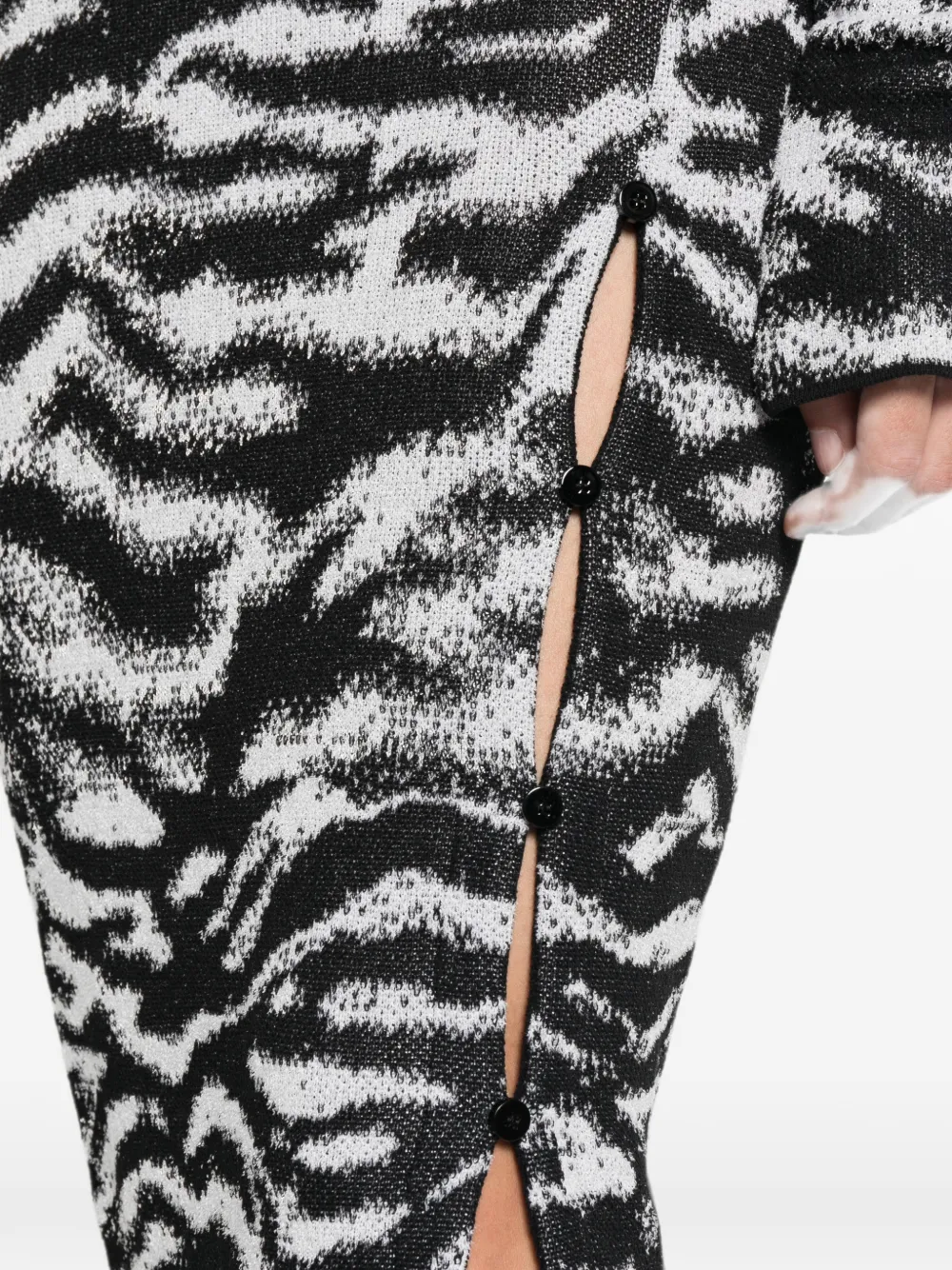 The Attico Witte en zwarte midi-jurk