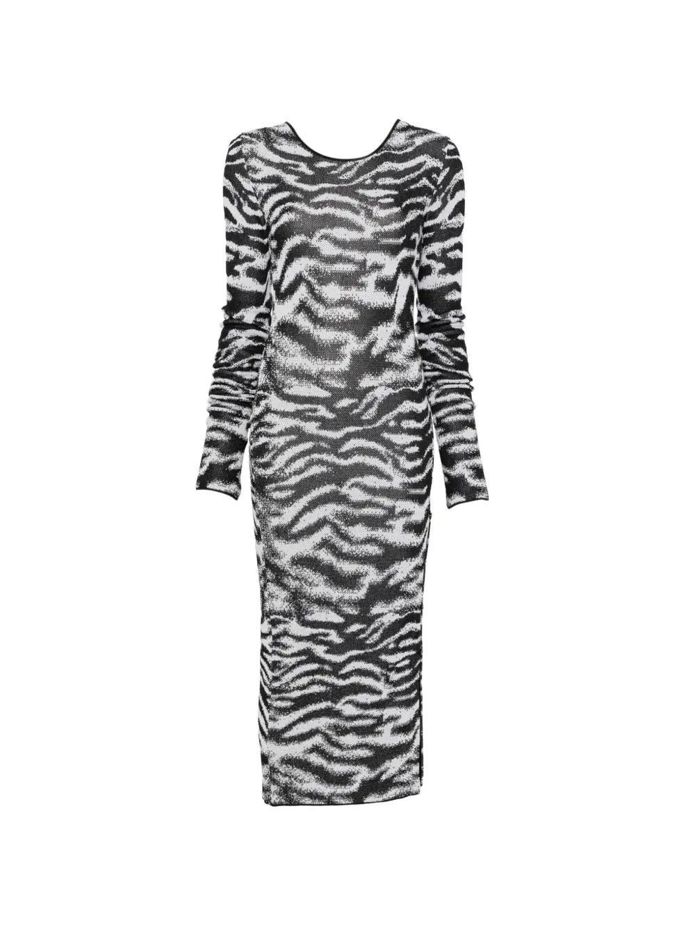 The Attico zebra-print backless midi dress - Nero