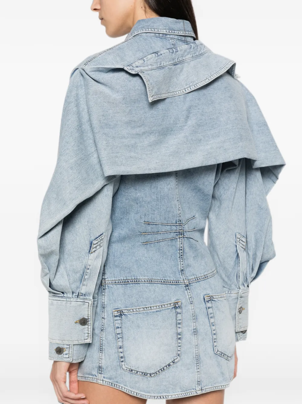 The Attico Mini-jurk met ruches Bruin