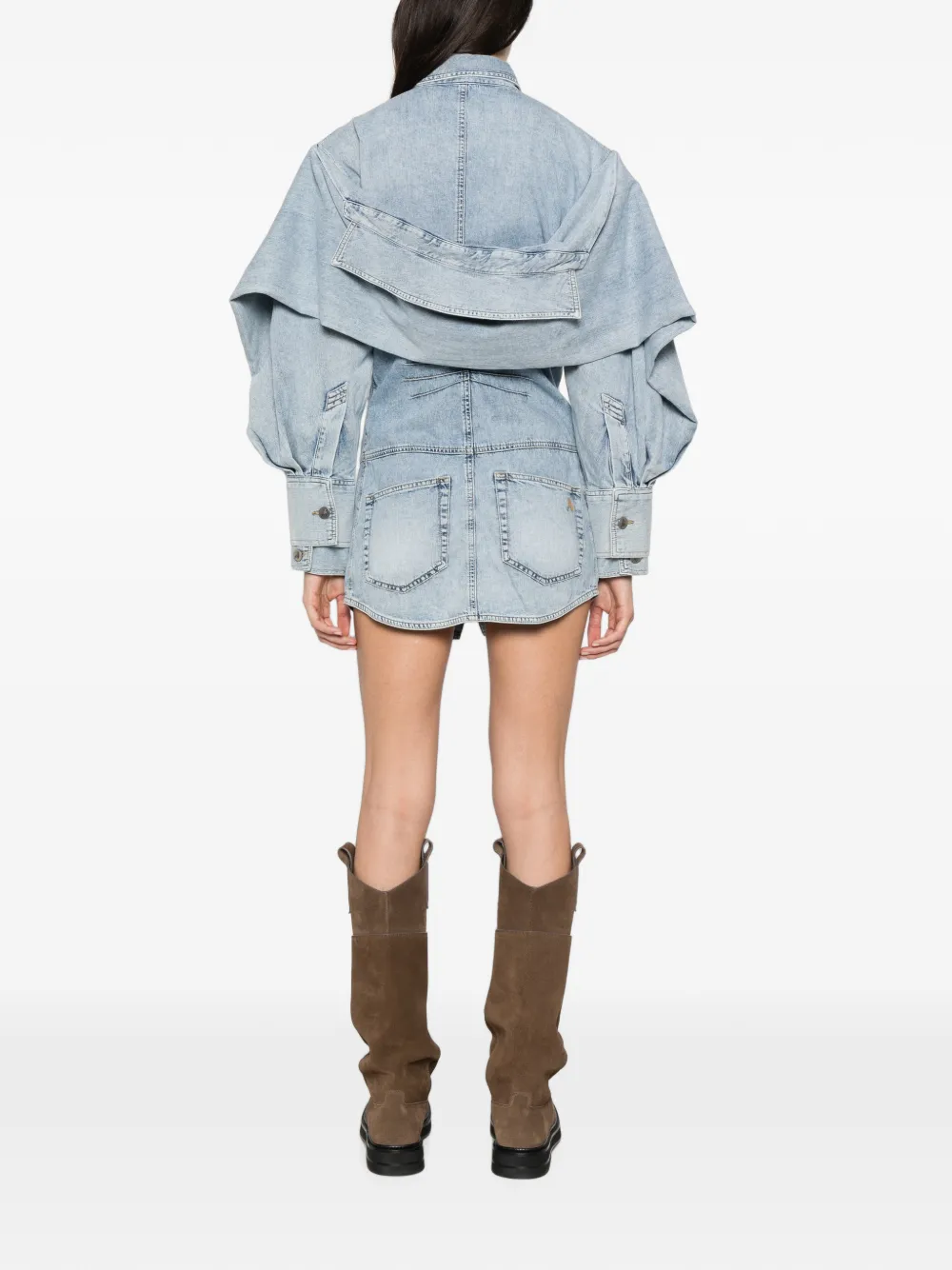 The Attico Mini-jurk met ruches Bruin