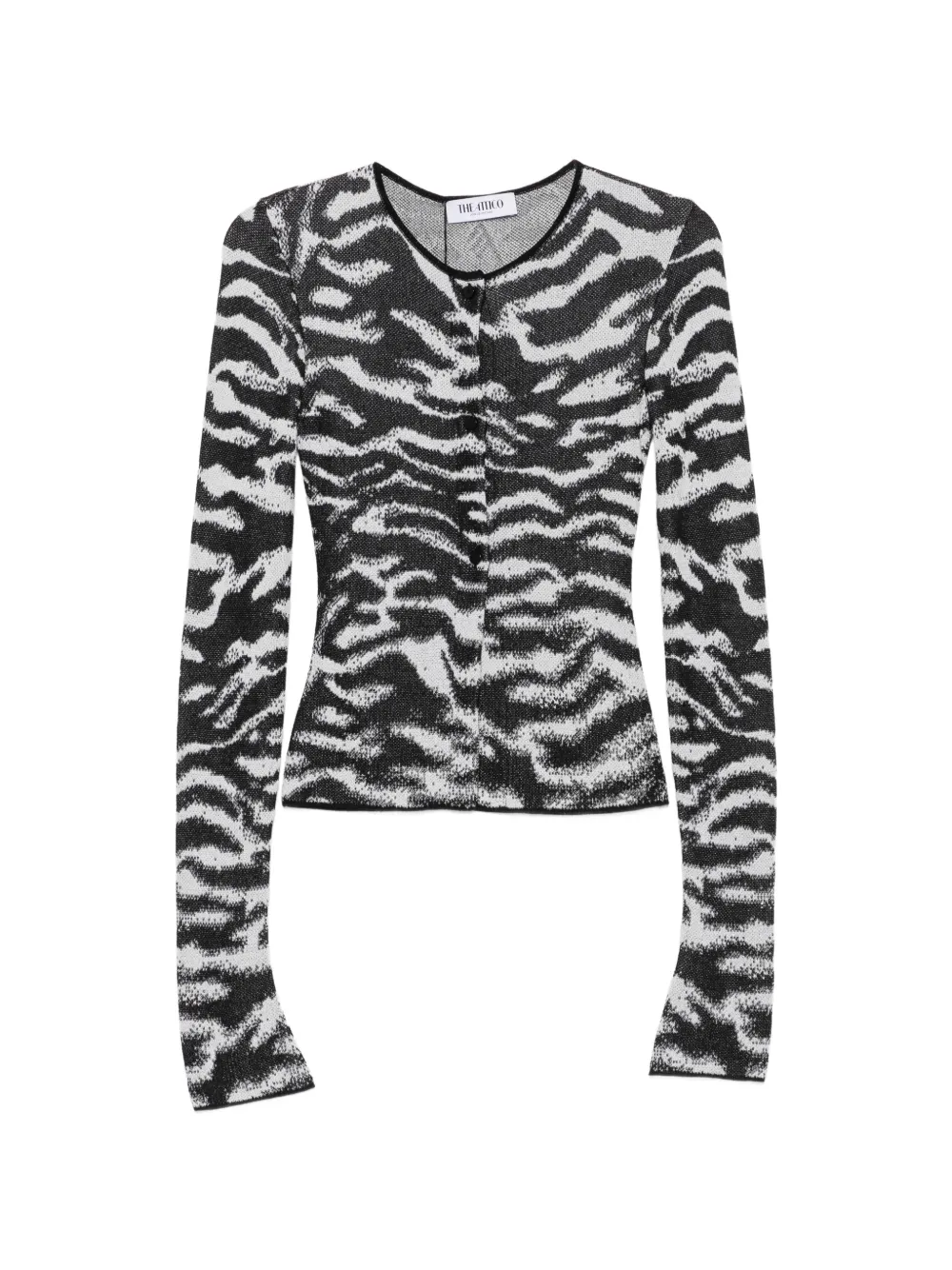The Attico zebra-print long-sleeve cardigan - Nero