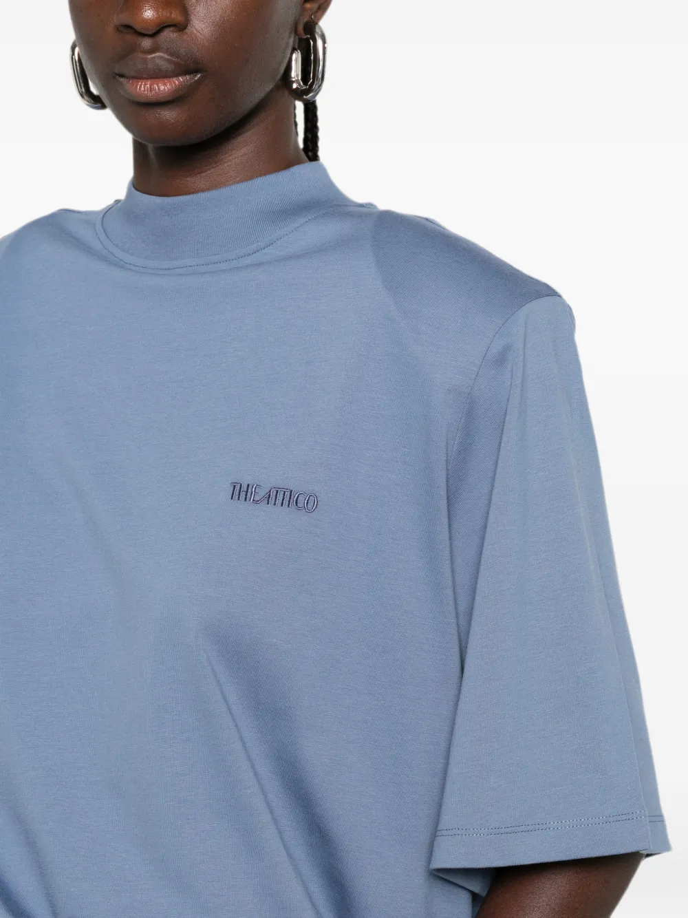 The Attico T-shirt met logoprint Blauw