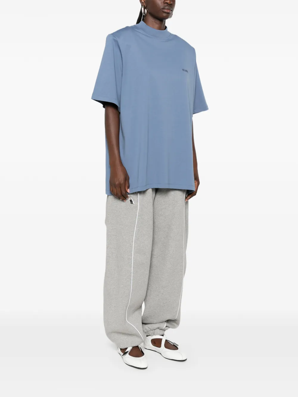 The Attico T-shirt met logoprint Blauw