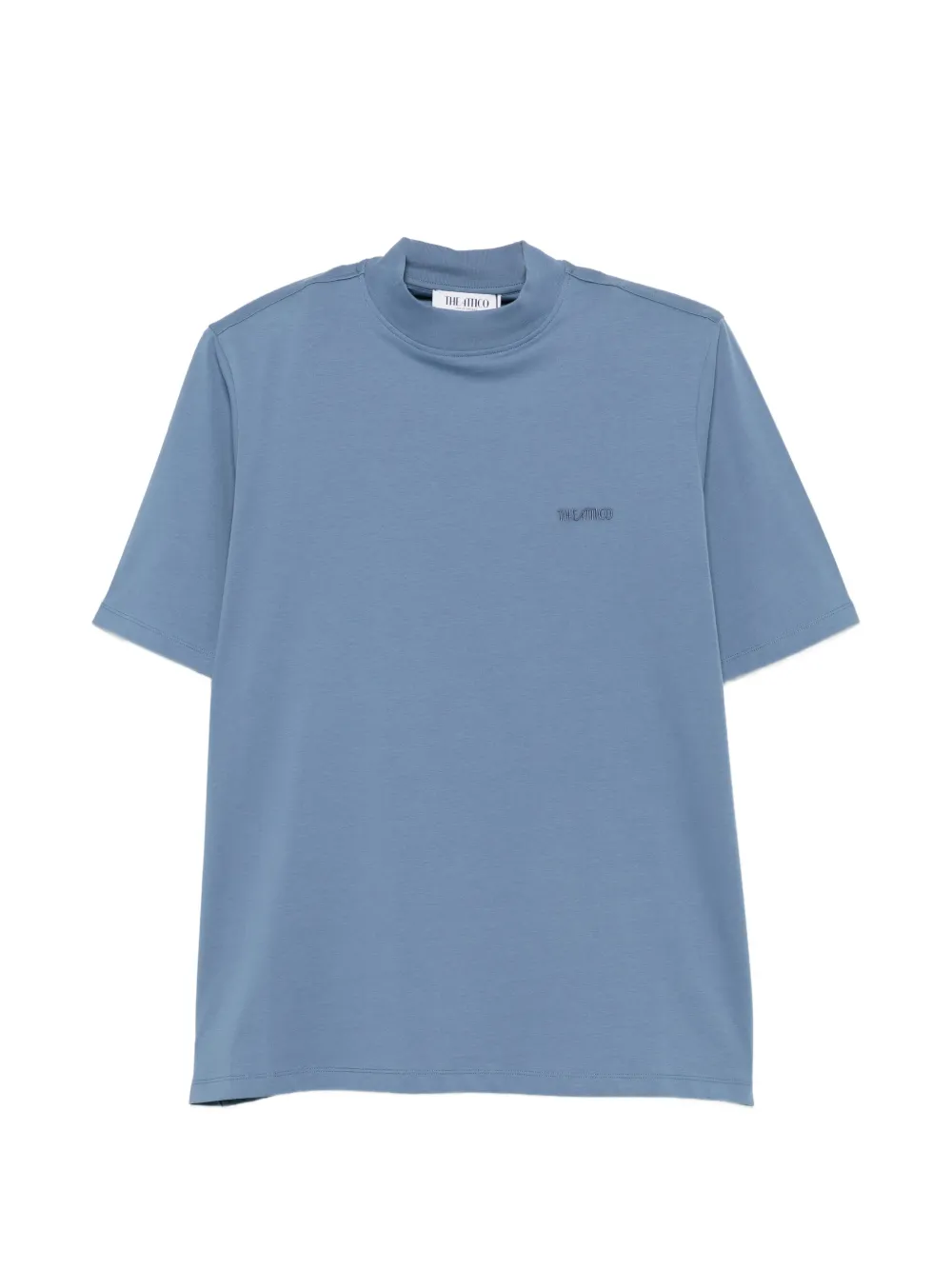 The Attico logo-print high-neck T-shirt - Blau