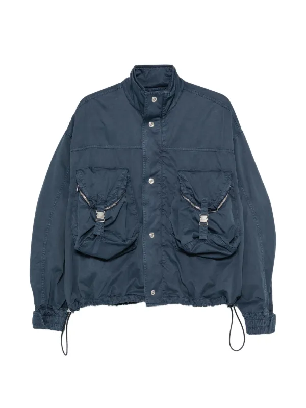 The Attico Washed Bomber Jacket in Blue