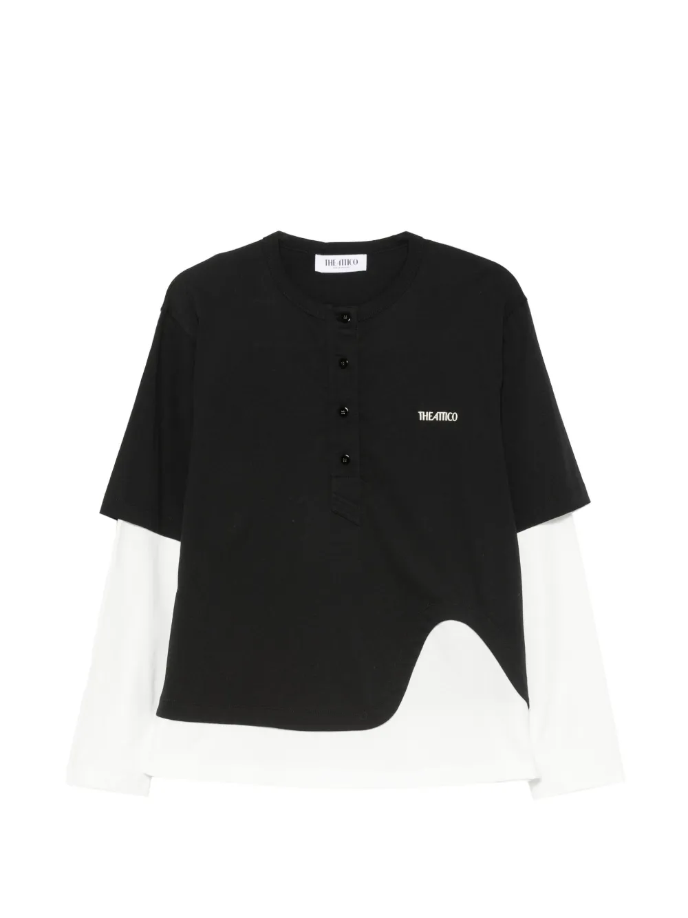 The Attico double-layered asymmetric T-shirt - Schwarz