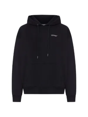 Off-White Arrow Motif Drawstring Hoodie | Black | FARFETCH
