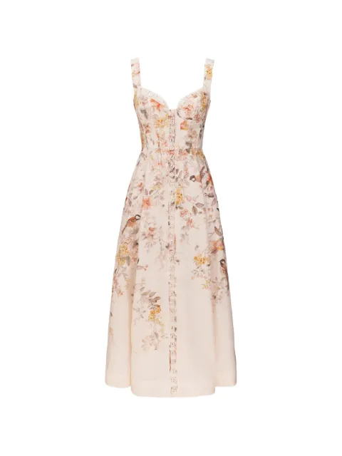ZIMMERMANN button-up floral-pattern midi dress