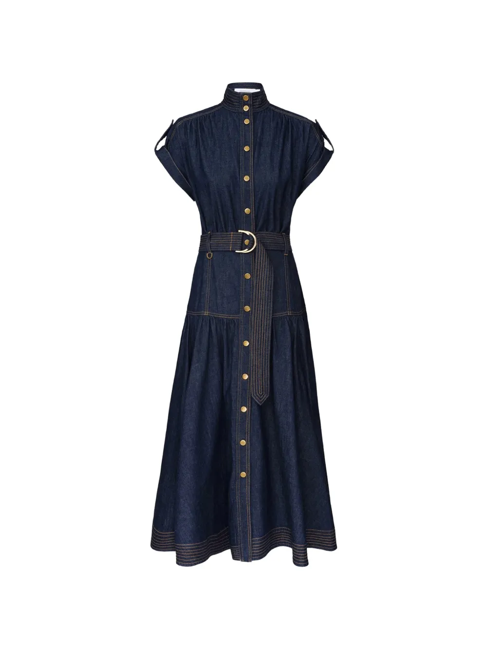 ZIMMERMANN button-up belted midi dress - Blu