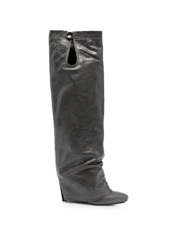 The Attico Leon Green Boots in Grey