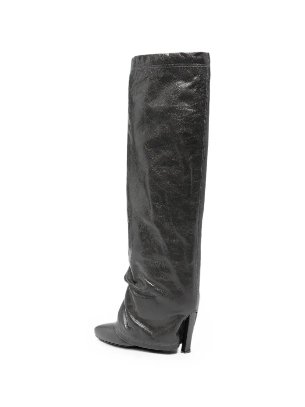 The Attico Leon folded-design knee-high boots Grijs