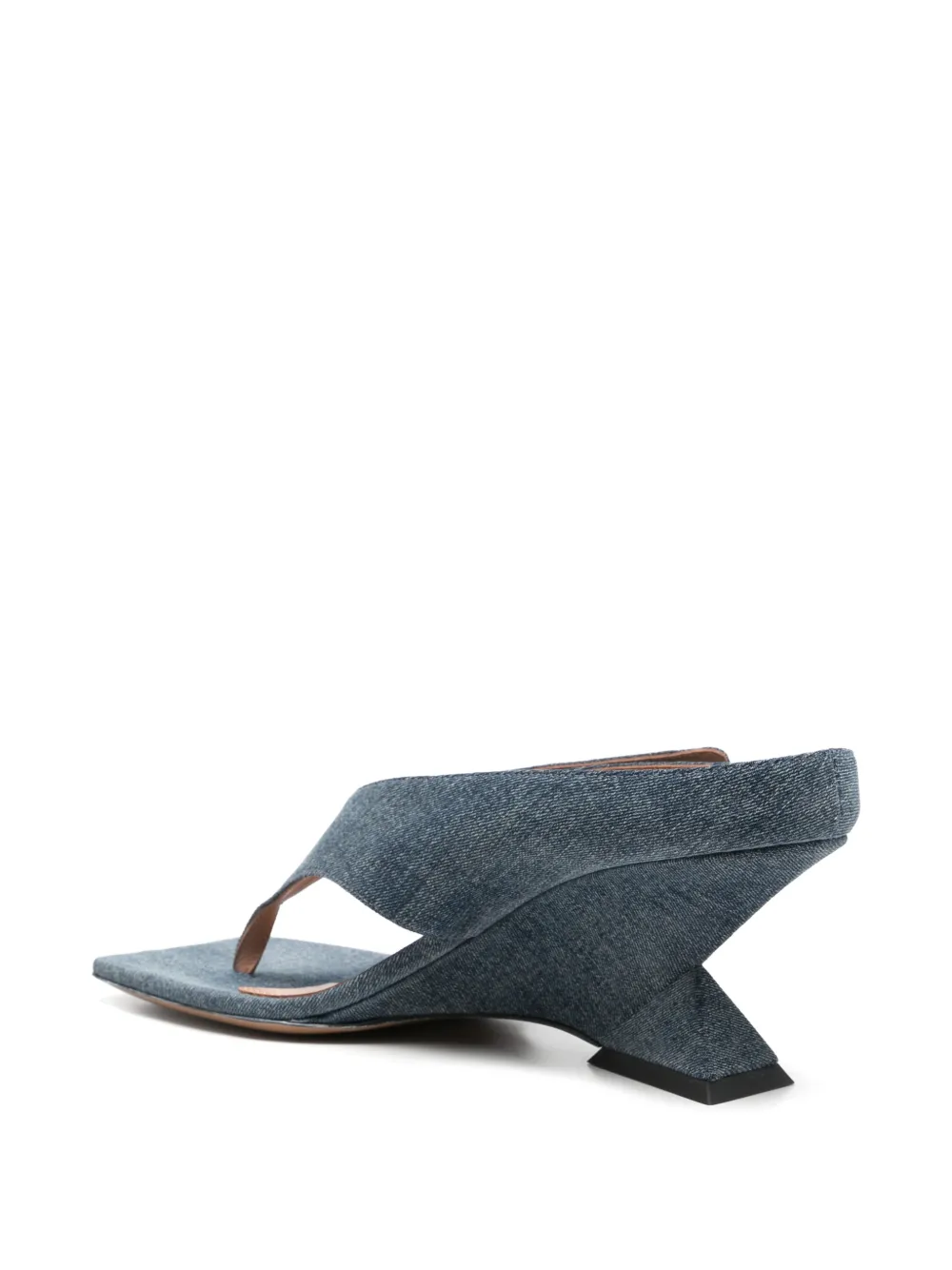 The Attico Cheope Blue Denim Thong Sandals, view 3
