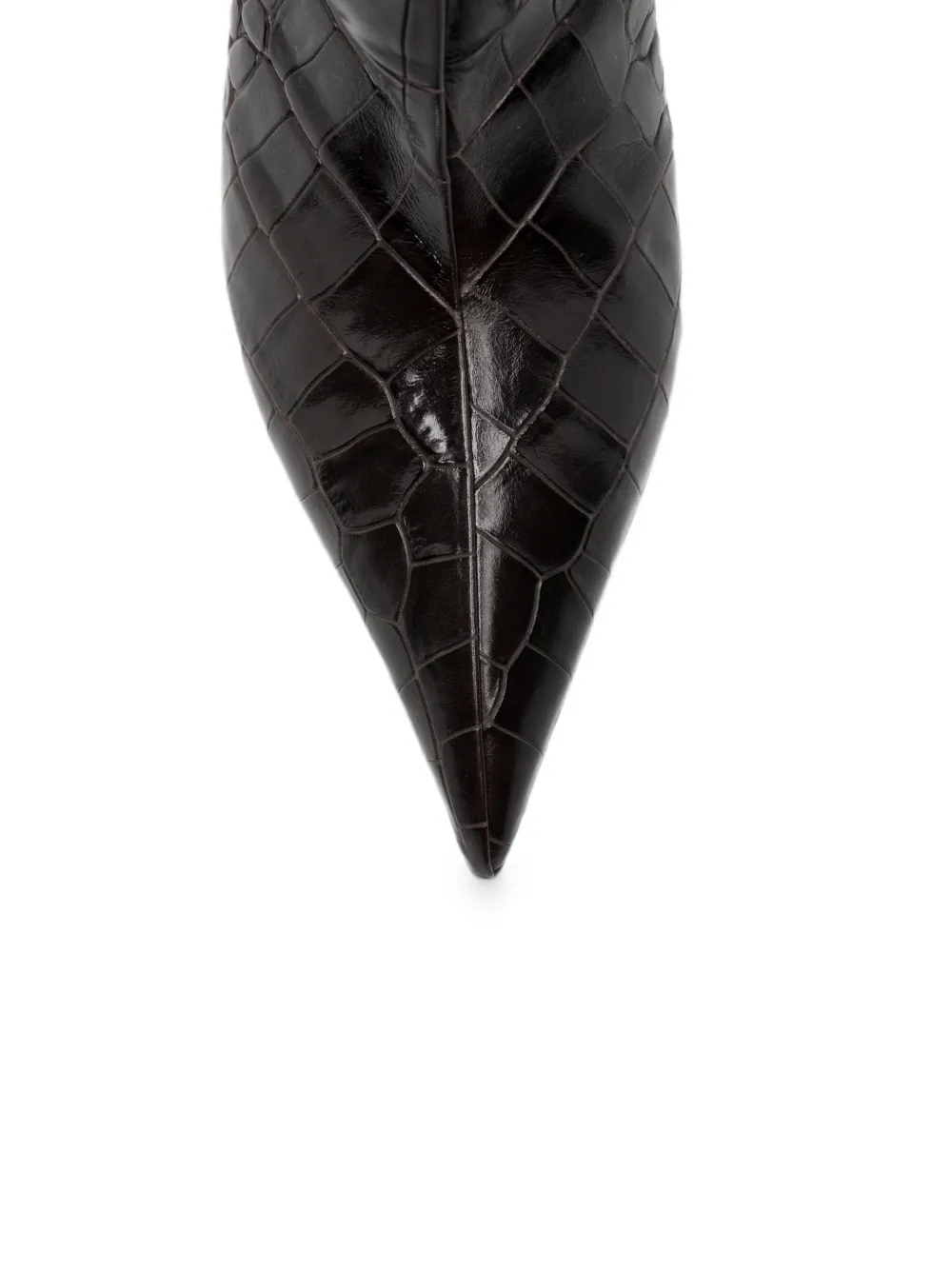 The Attico Lea croc-effect leather knee-high boots Bruin