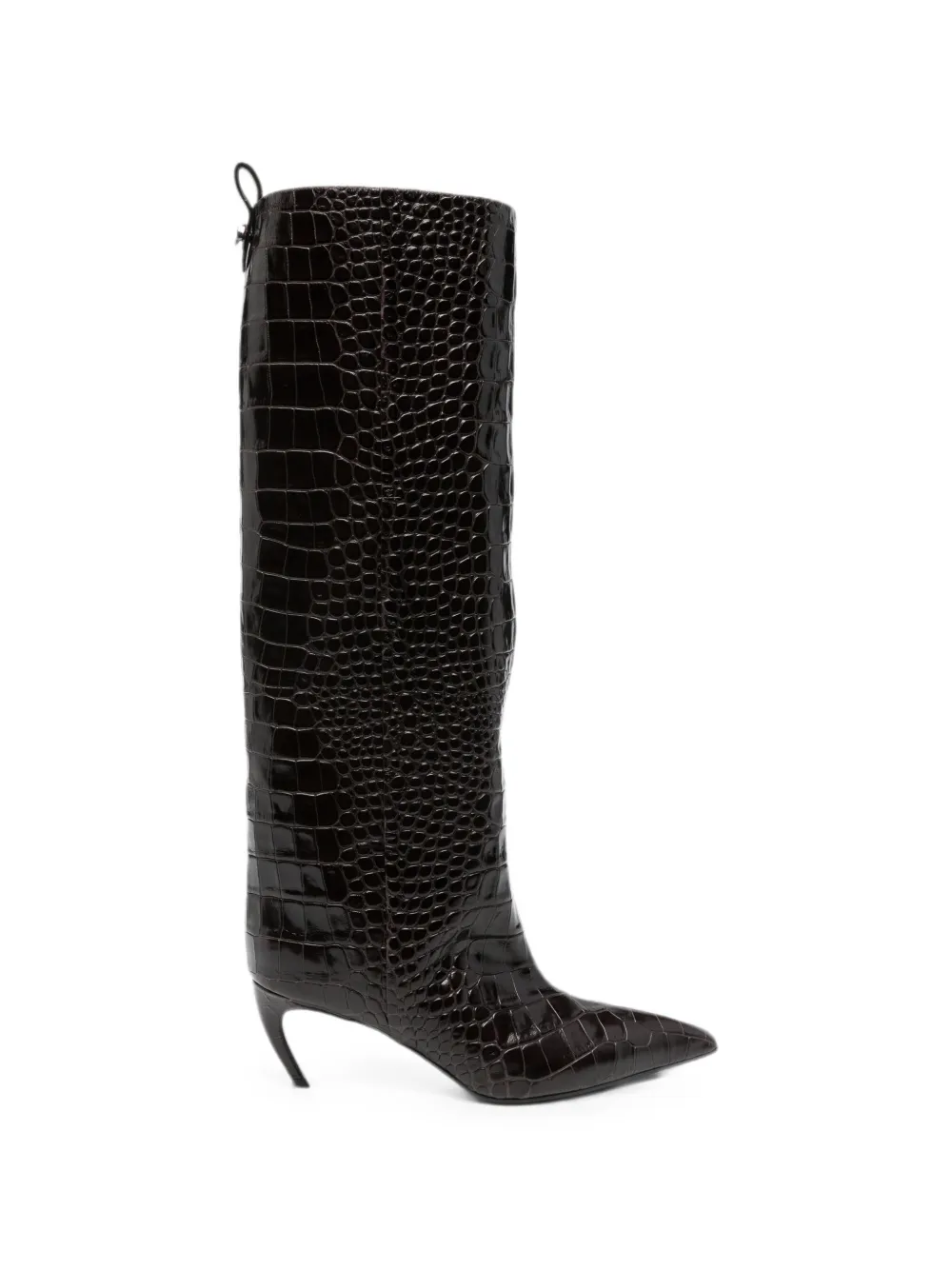 The Attico Lea croc-effect leather knee-high boots Bruin