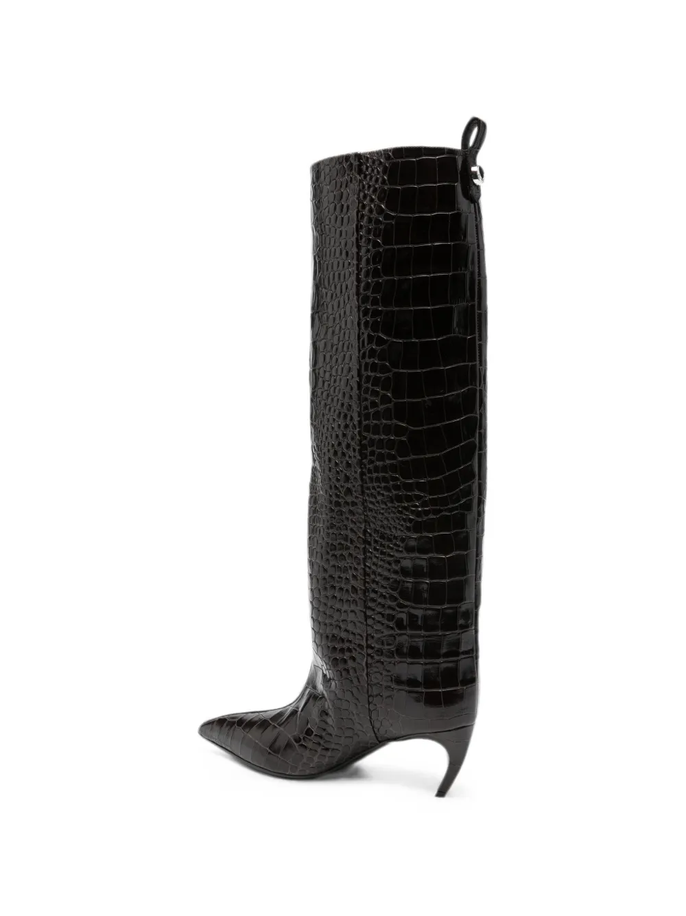 The Attico Lea croc-effect leather knee-high boots Bruin