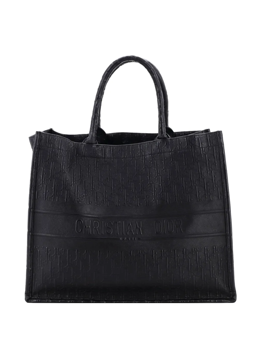 Christian Dior Pre-Owned Book Oblique Embossed Calfskin Large tote bag - Nero