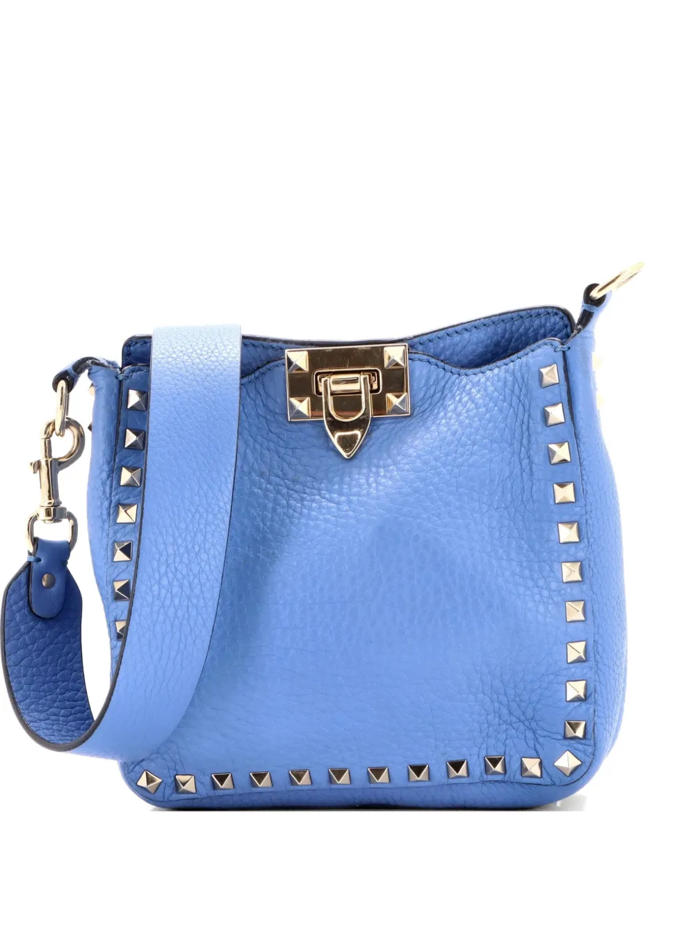 Valentino Garavani Pre-Owned Rockstud Flip Lock Messenger Bag Leather Mini crossbody bag - Blu