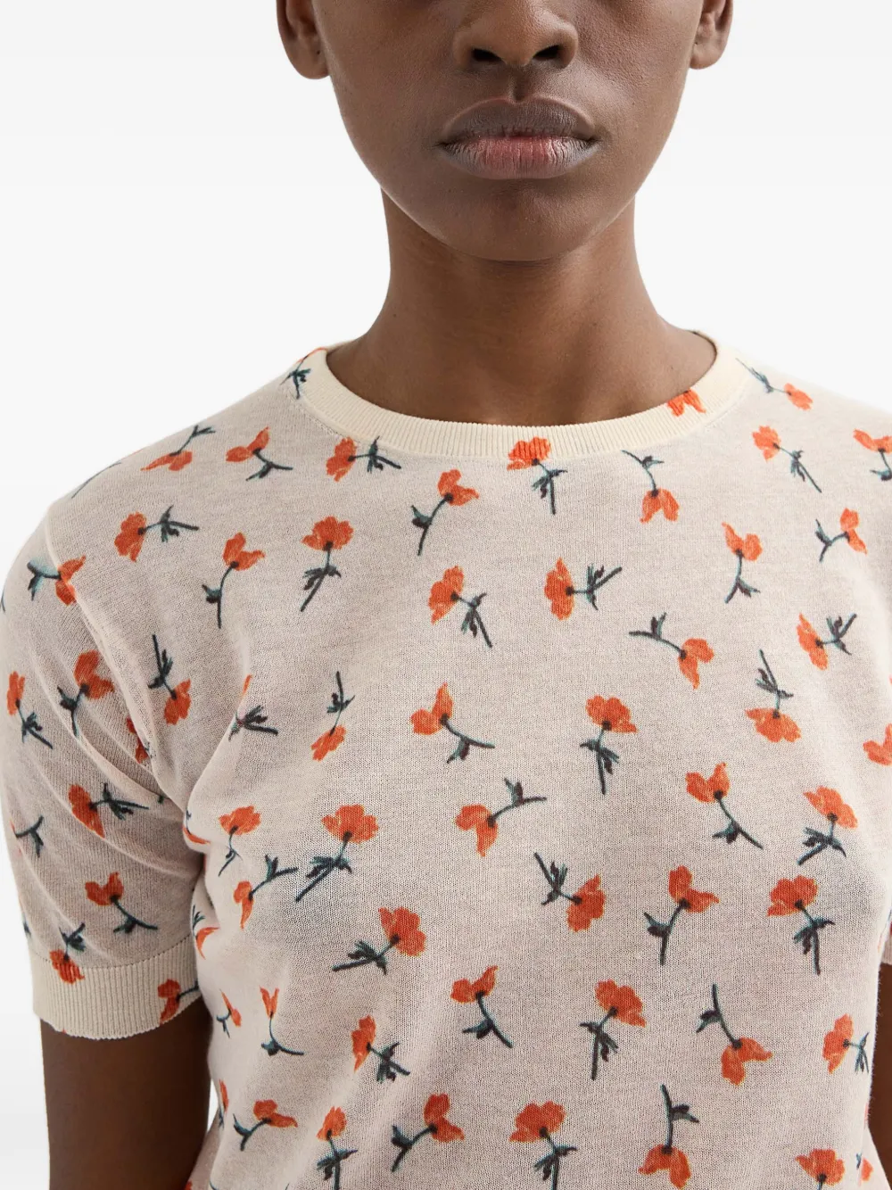 Jil Sander T-shirt met print Beige