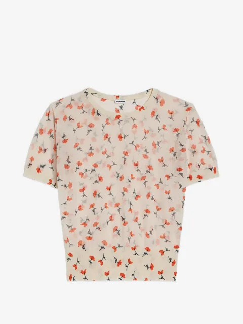 Jil Sander cotton blend printed knit t-shirt