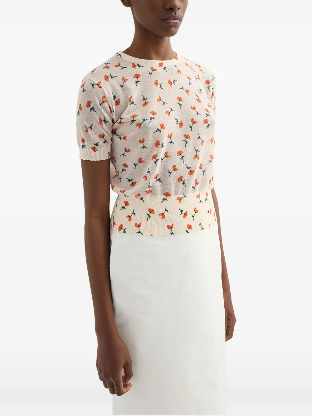 Jil Sander T-shirt met print Beige