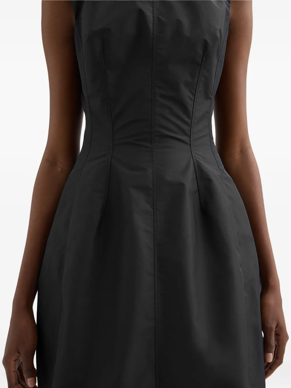 Jil Sander Technische faille midi-jurk Zwart