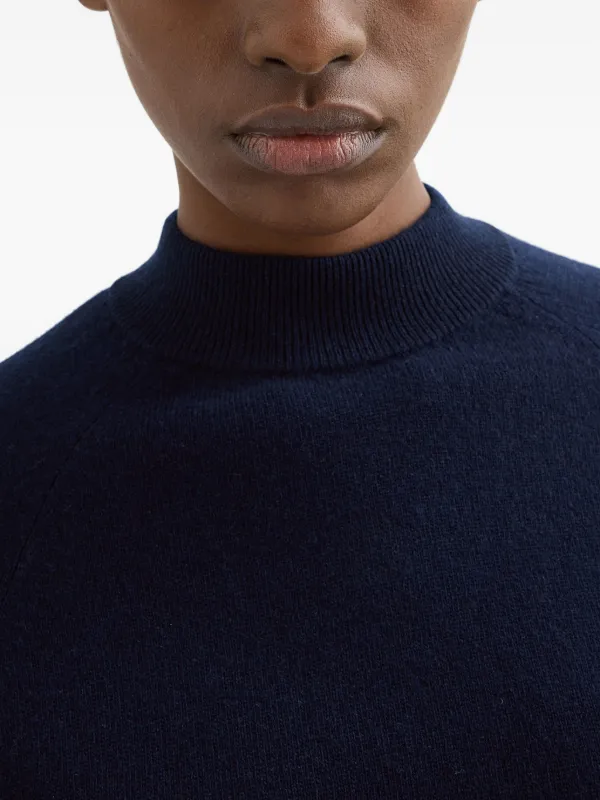 Jil Sander Wool Blend Cropped Sweater | Blue | FARFETCH