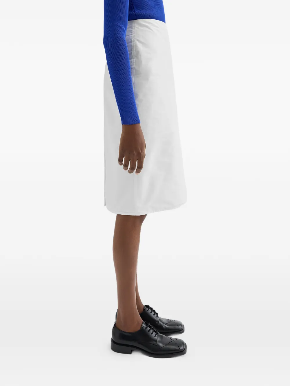  Jil Sander Technical Faille Midi Skirt - White 