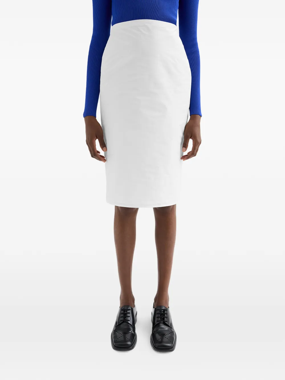 Jil Sander Technical Faille Midi Skirt - White 