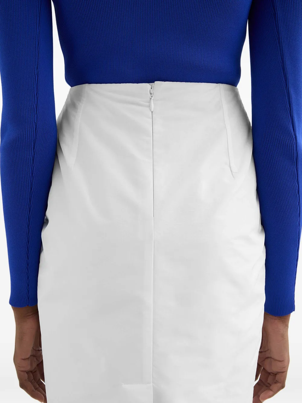 Jil Sander Technische faille midi-rok Wit