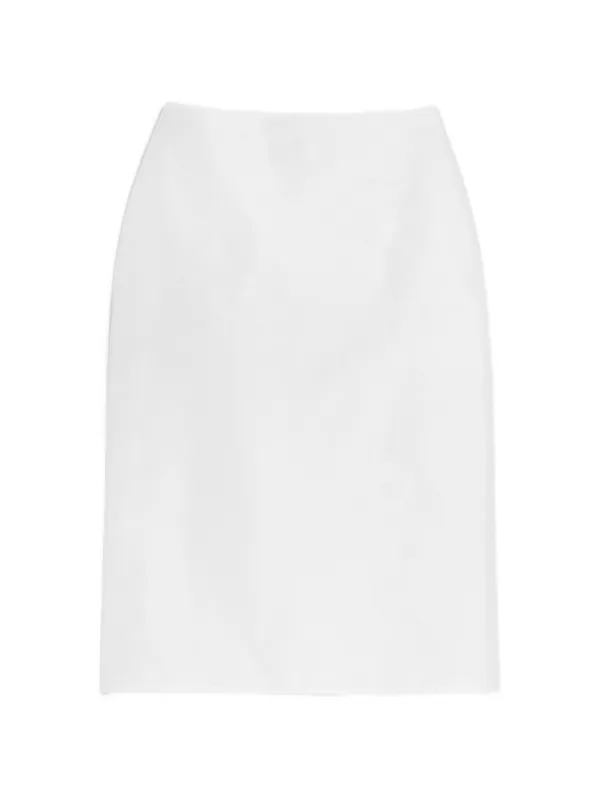 Jil Sander Technical Faille Skirt in White