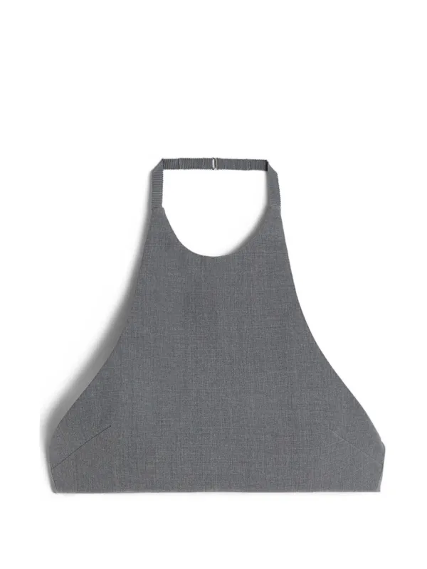 Jil Sander Wool Poplin Halter Top in Grey