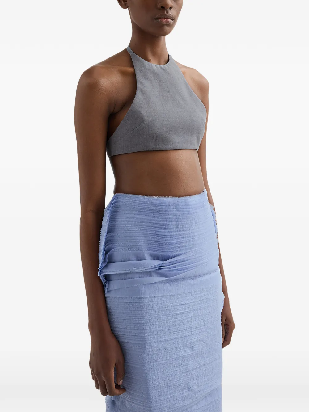 Jil Sander Popeline haltertop - Grijs