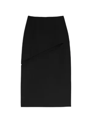 Jil Sander high-waisted Slit Midi Skirt | Black | FARFETCH