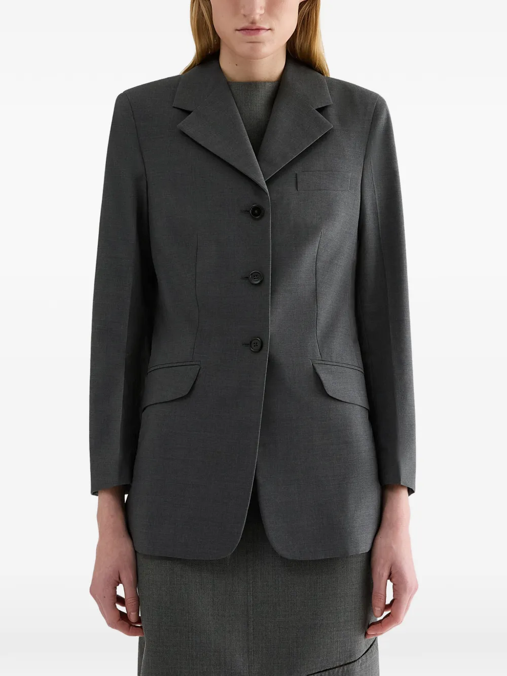  Jil Sander Poplin Wool Blazer - Grey 