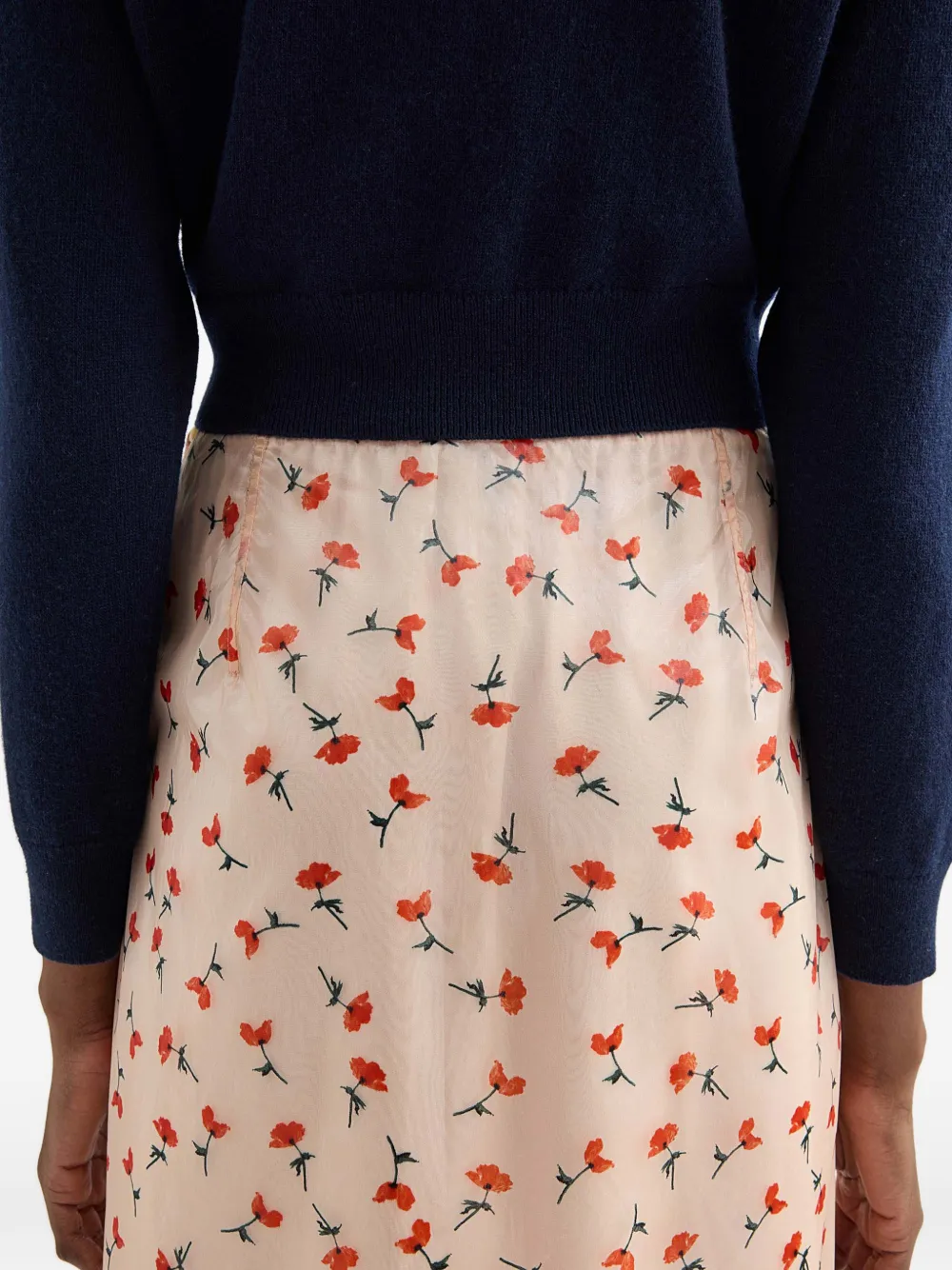 Jil Sander Midi-rok met print Beige