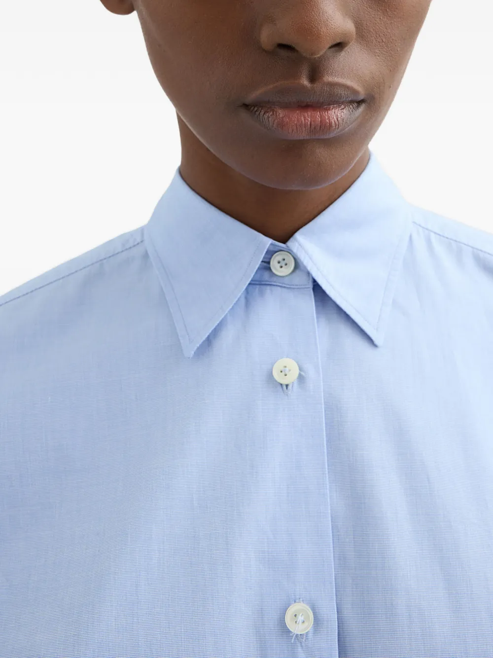 Jil Sander Lichtgewicht fil-à-fil katoenen blouse Blauw