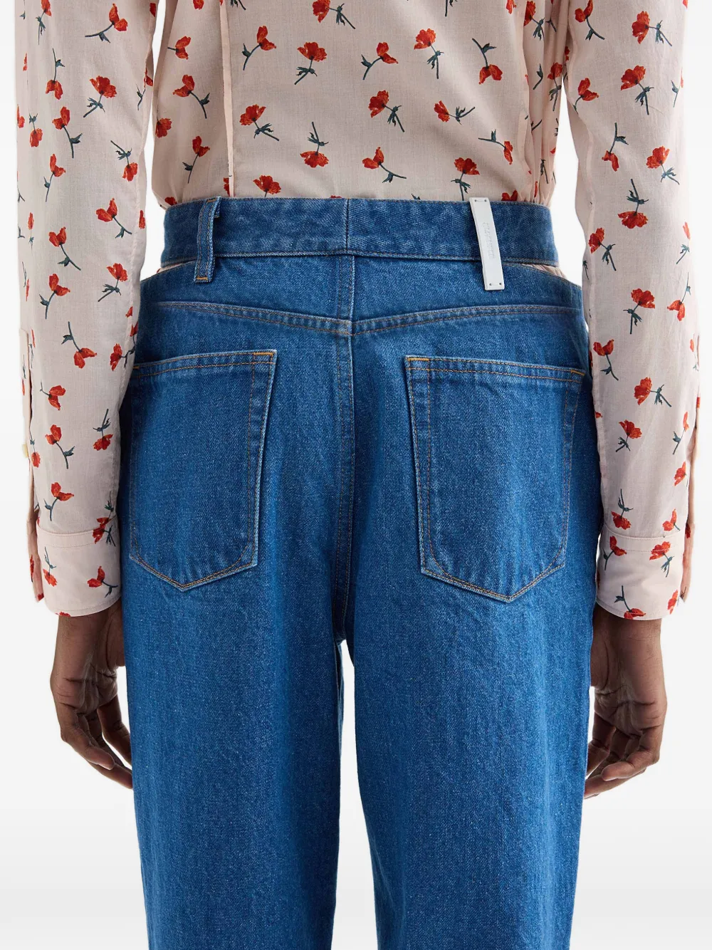 Jil Sander Denim broek met uitgesneden details Blauw