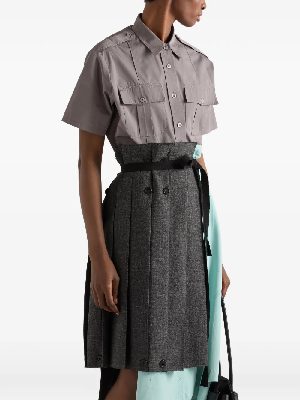 Prada Rok met patchwork Grijs