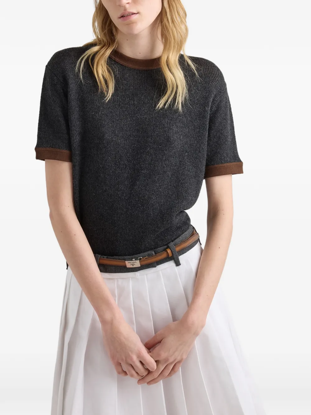  Prada Pull En Cachemire - Gris 