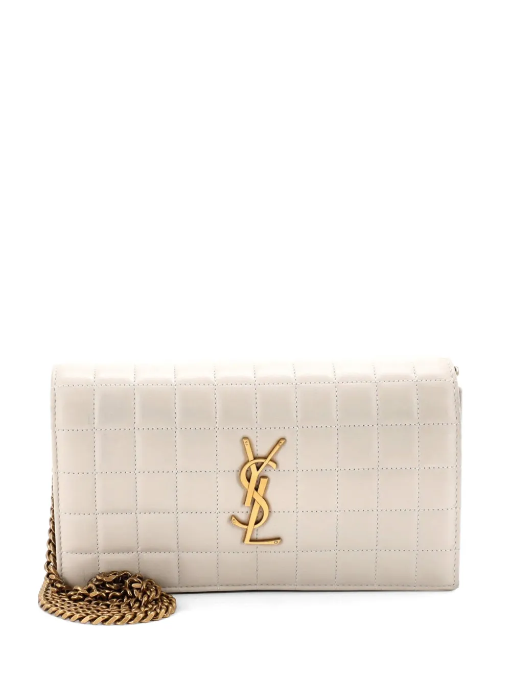 Saint Laurent Pre-Owned Cassandre Wallet on Chain Quilted Leather Medium crossbody bag - Toni neutri