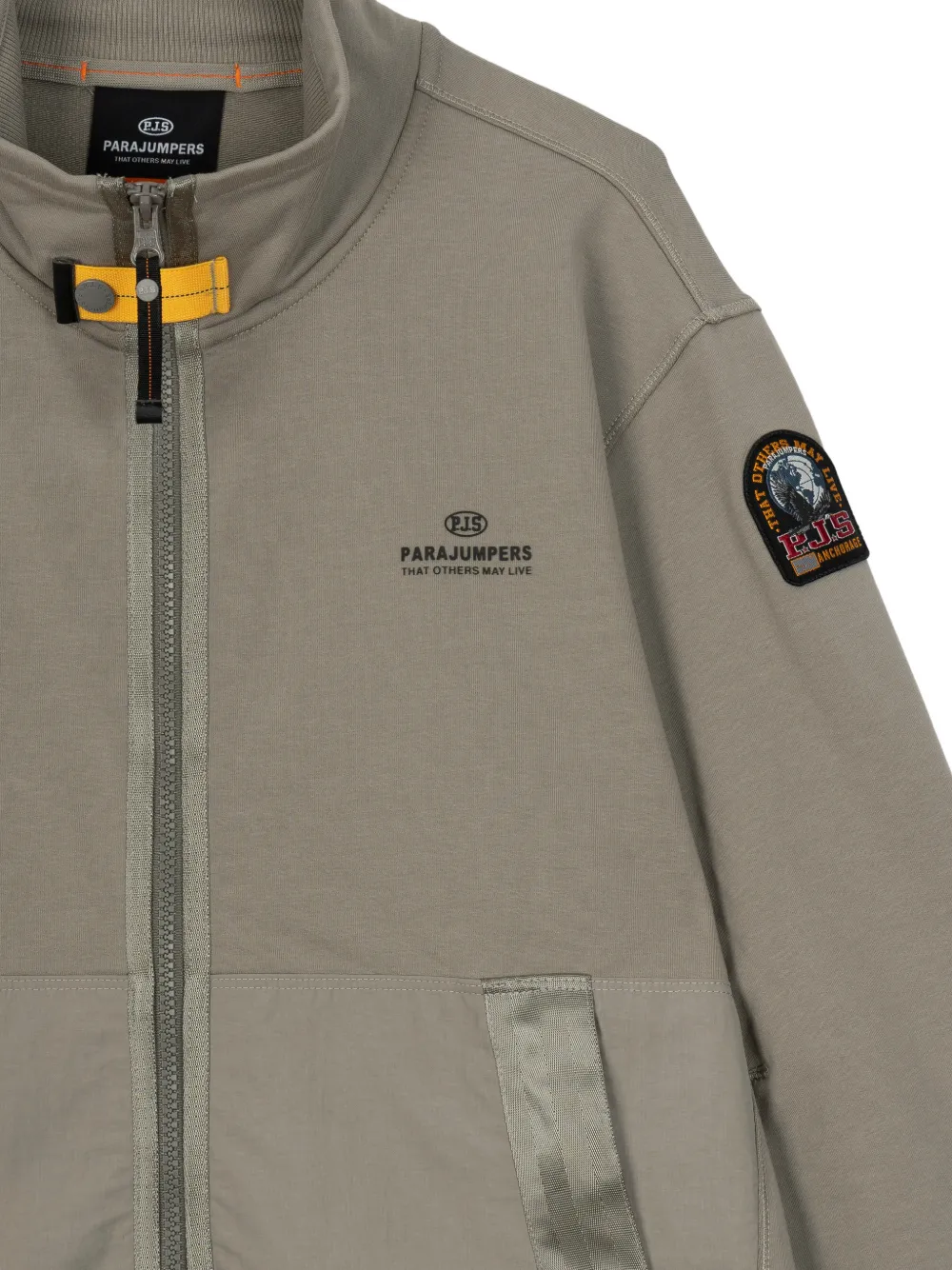  Parajumpers Pull Zippé à Patch Logo - Gris 