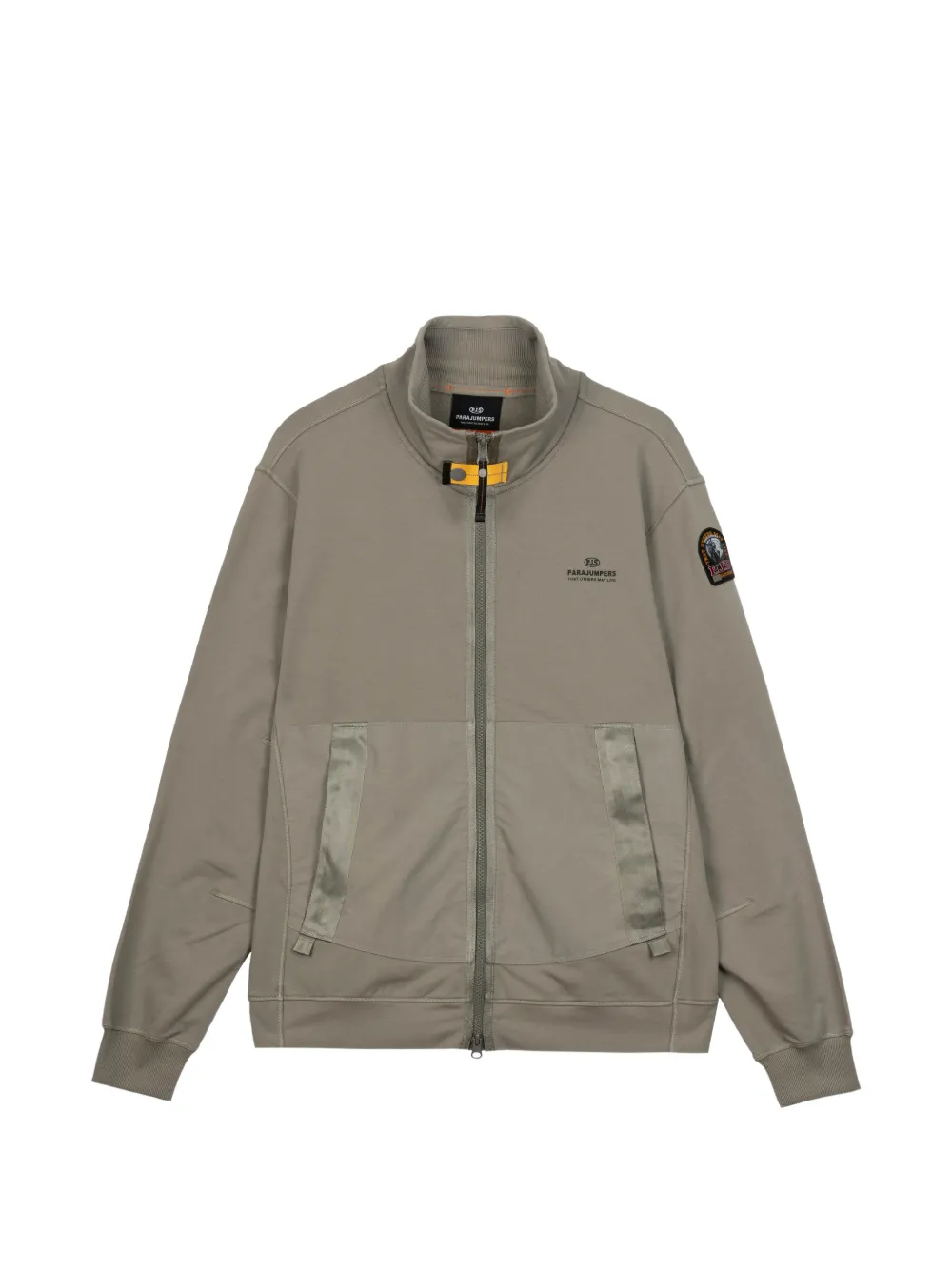 Parajumpers logo-patch zip-up sweater - Grey