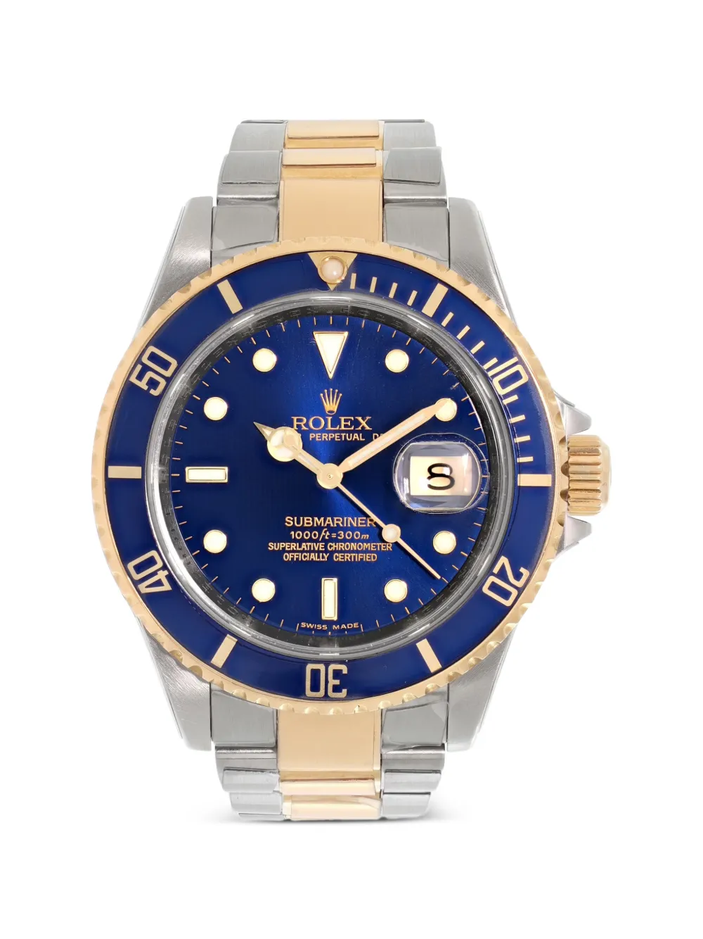 Rolex stainless steel blue 40mm watch
