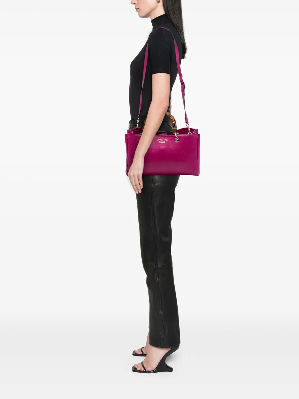 2016-2025 Medium Calfskin Bamboo Shopper Satchel