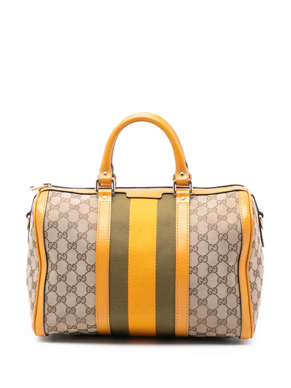 Gucci Pre-Owned 2016-2026 Medium GG Canvas Web Joy Boston Bag satchel - Marrone