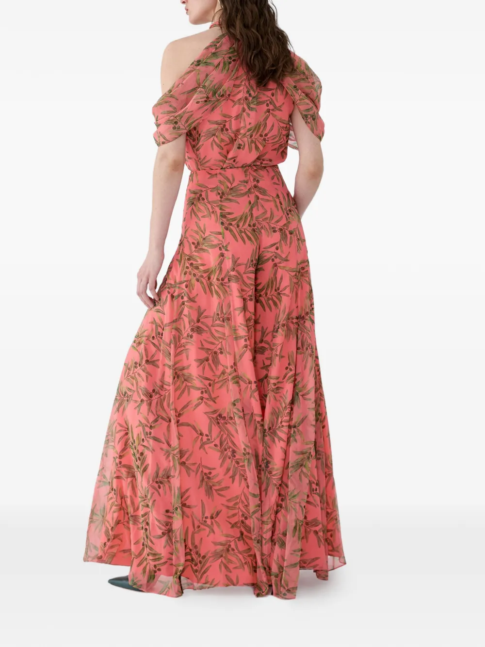 Carolina Herrera Haltertop met olijftakprint Roze