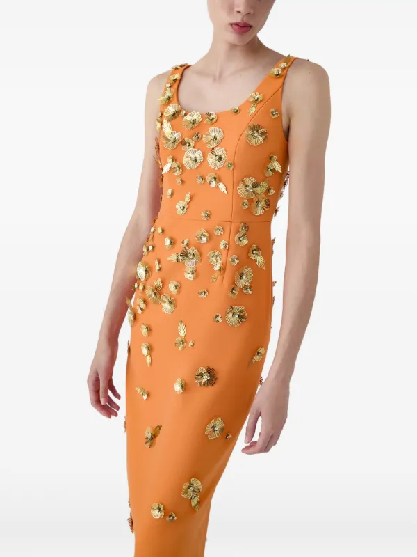 orange carolina herrera dress Carolina Herrera Gathered Cotton-Blend Cocktail Dress In Orange - 30% Off