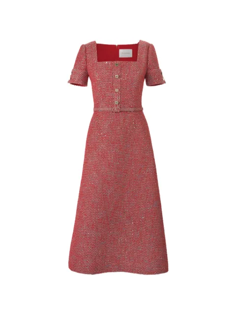 Carolina Herrera lurex tweed A-line midi dress