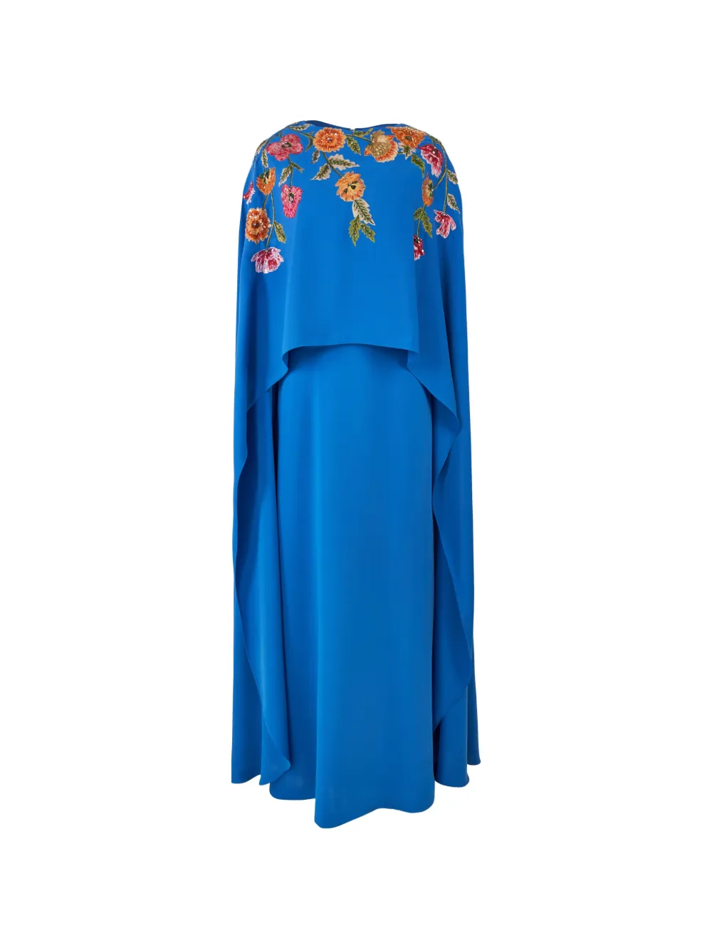 Carolina Herrera embroidered cape-front caftan - Blu
