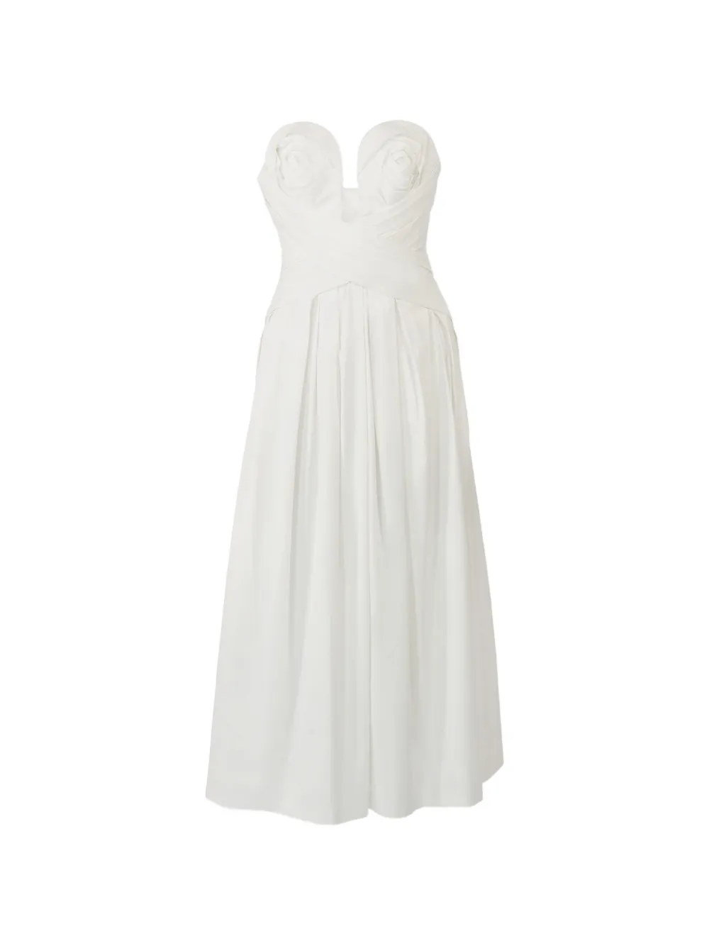 Carolina Herrera rose-bustier maxi dress - Bianco